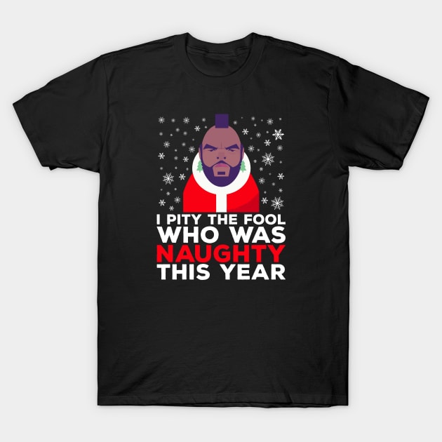 Mr T I Pity The Fool That Was Naughty Christmas Knit Pattern T-Shirt by Rebus28